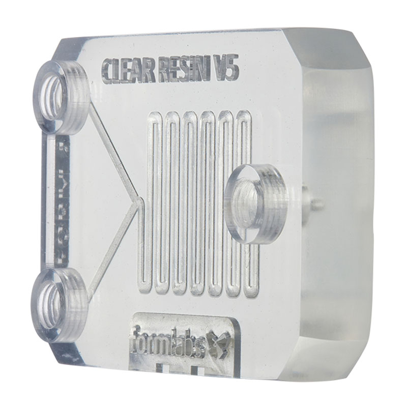 formlabs Clear V5 SLA resin millifluidics chip 3d print
