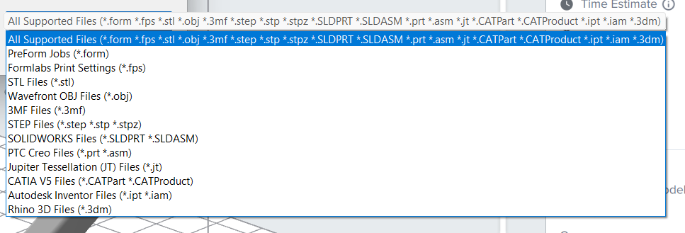 Formlabs Preform bestand import